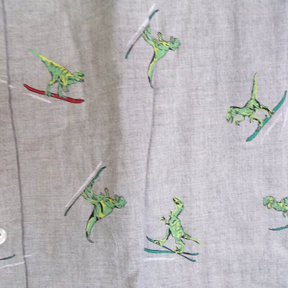 Cat and Jack Gray Dino Shirt Size XXLH (18) Long Sleeve BNK0842  2/22 - Picture 6 of 6
